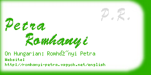 petra romhanyi business card